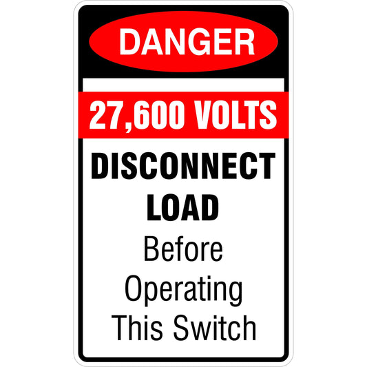 Danger Voltage Disconnect Load