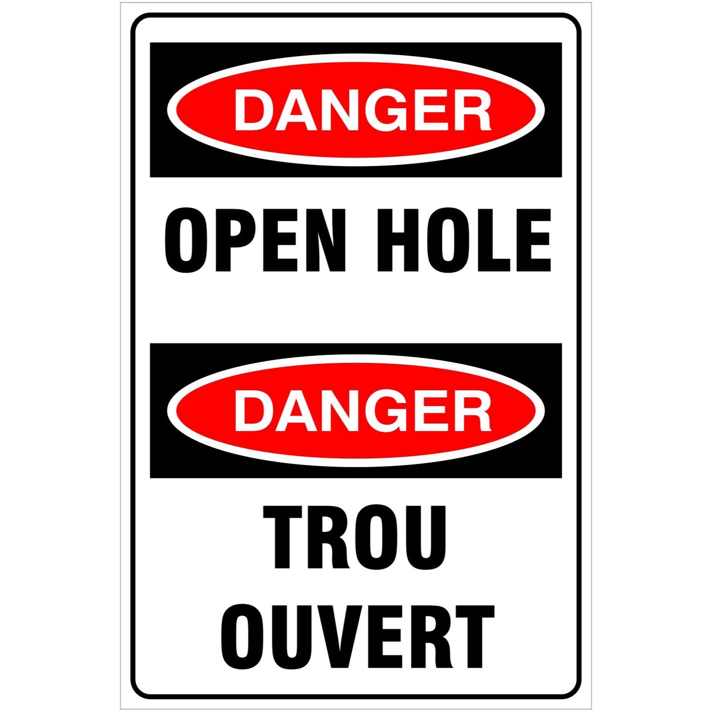 Danger Open Hole English/French