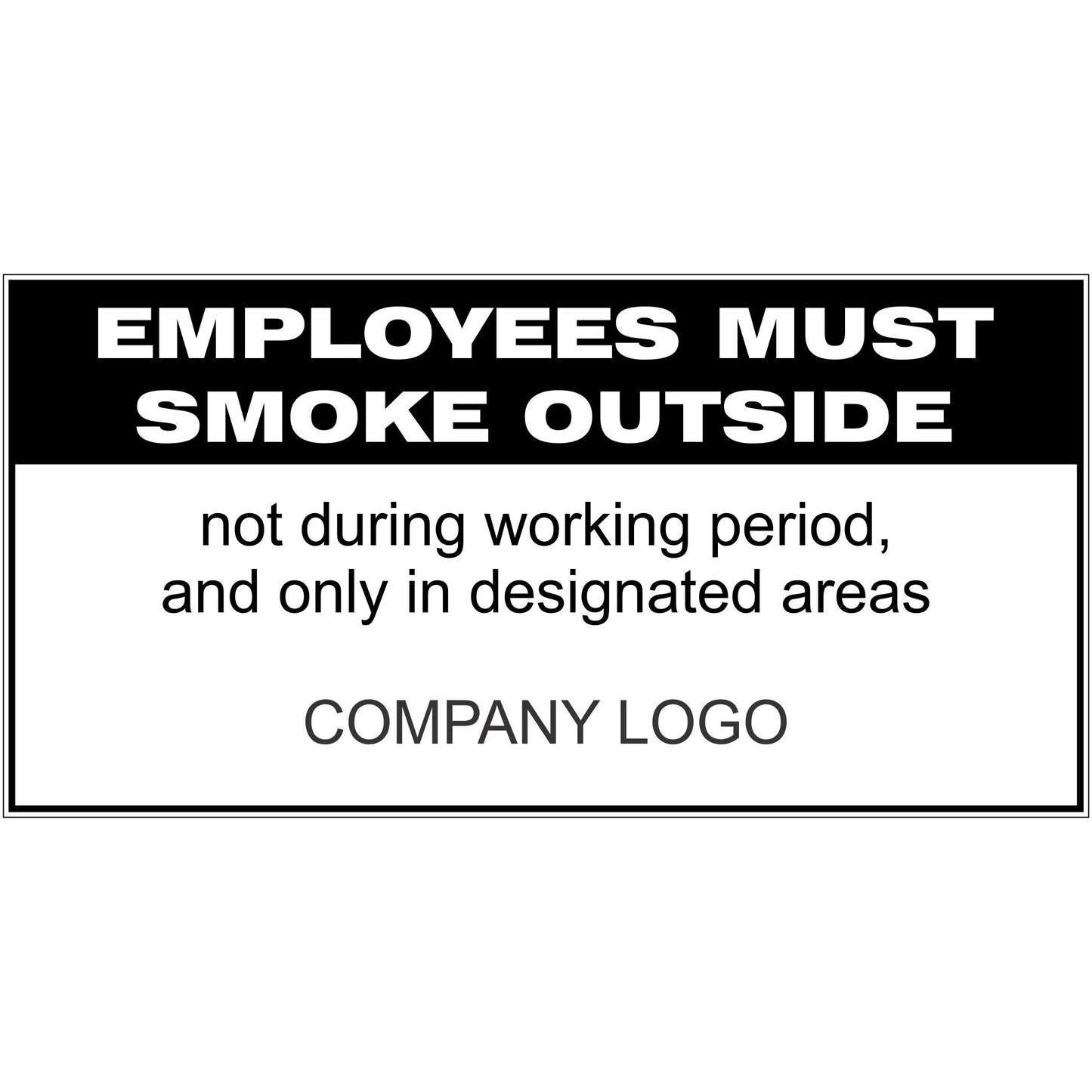 Employees Smoke Outside with Company Logo